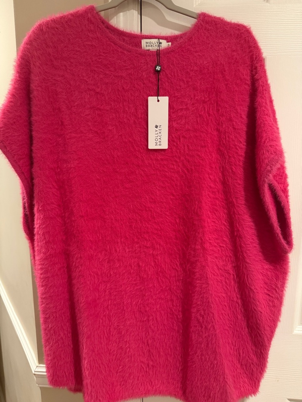 Molly Bracken Fuzzy Bright Pink Pullover